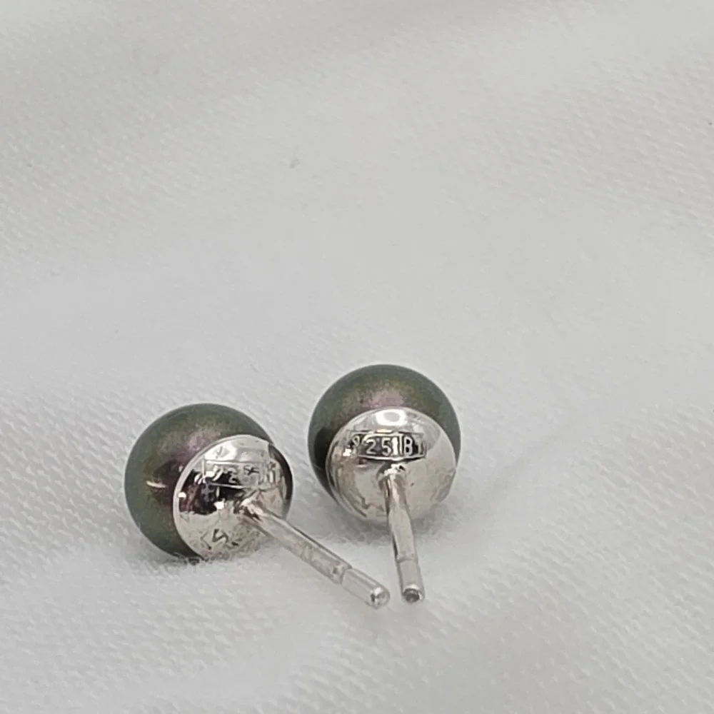 BN Signed Peacock Faux Pearl Stud Earrings 925 Sterling Silver Posts FREE $HIP!!